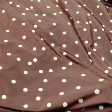 Армани шелк стрейч коричневый в горошек