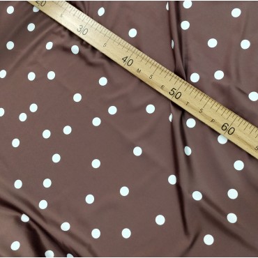 Армани шелк стрейч коричневый в горошек