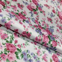 Атлас Дюпон с принтом розочки