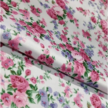 Атлас Дюпон с принтом розочки