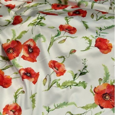 Поплин плательный с маками
