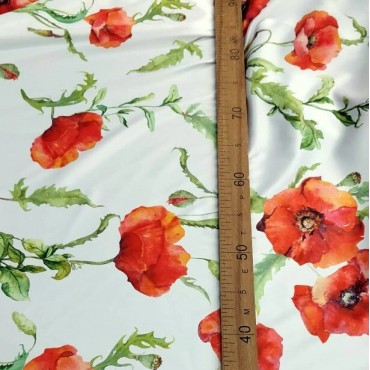 Поплин плательный с маками