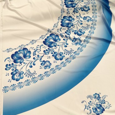 Ткань для танцевальных костюмов в стиле Гжель