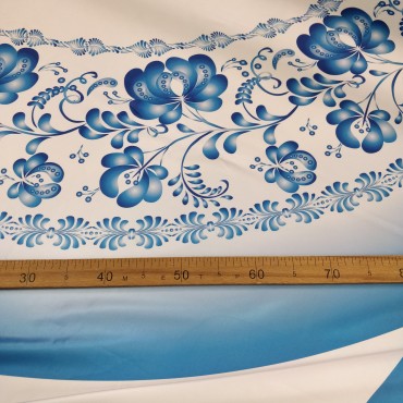 Ткань для танцевальных костюмов в стиле Гжель