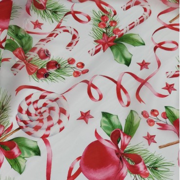 Органза матовая Виола новогодний принт