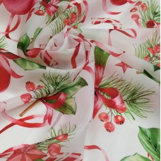 Органза матовая Виола новогодний принт