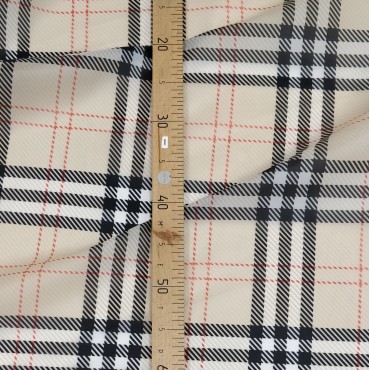 Органза матовая Виола клетка барберри