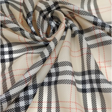 Органза матовая Виола клетка барберри