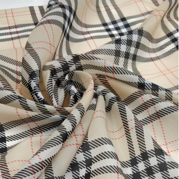 Органза матовая Виола клетка барберри