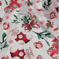 Органза матовая Виола новогодний принт