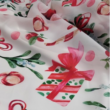 Органза матовая Виола новогодний принт