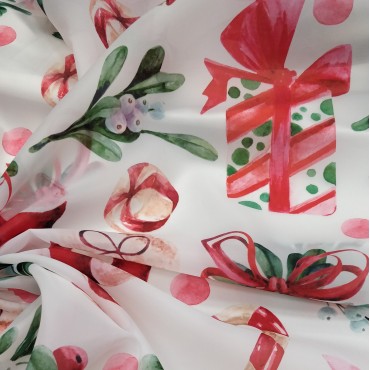 Органза матовая Виола новогодний принт