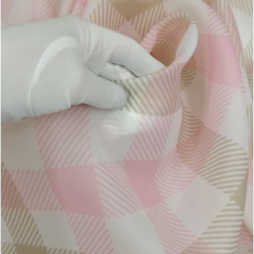 Органза матовая Виола розовая клетка