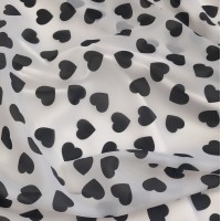 Органза матовая Виола с принтом Сердечки