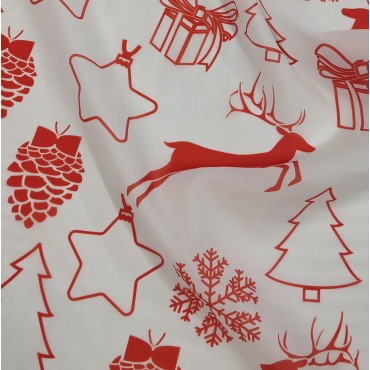 Органза матовая Виола новогодний принт