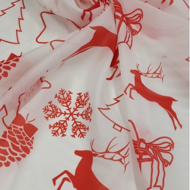 Органза матовая Виола новогодний принт