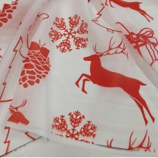 Органза матовая Виола новогодний принт