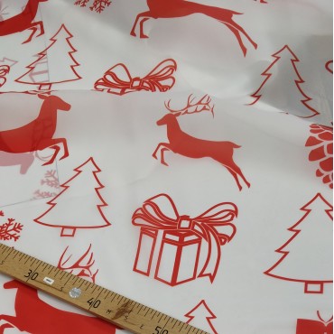 Органза матовая Виола новогодний принт