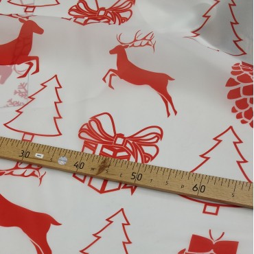 Органза матовая Виола новогодний принт