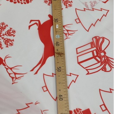 Органза матовая Виола новогодний принт