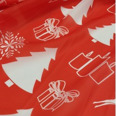 Органза матовая Виола новогодний принт