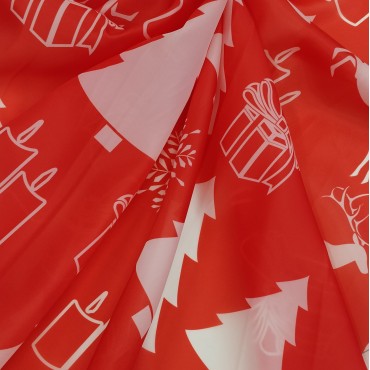 Органза матовая Виола новогодний принт