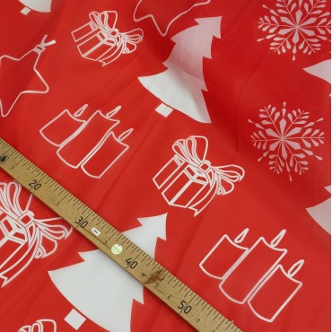 Органза матовая Виола новогодний принт