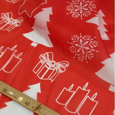 Органза матовая Виола новогодний принт