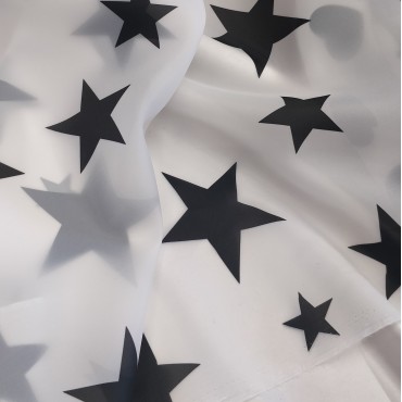 Органза матовая Виола с принтом Звёздочки