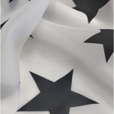 Органза матовая Виола с принтом Звёздочки