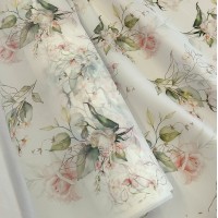 Органза матовая Виола с цветочным принтом розы ver.0.1