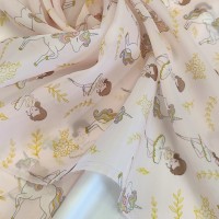 Органза матовая Виола с балериной и единорогом