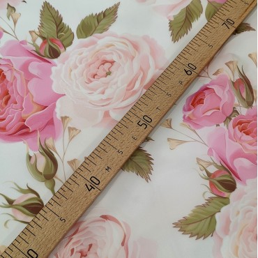 Органза матовая Виола с красивыми Розами