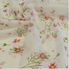 Органза матовая Виола с цветочным принтом