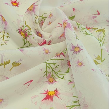 Органза матовая Виола с цветочным принтом