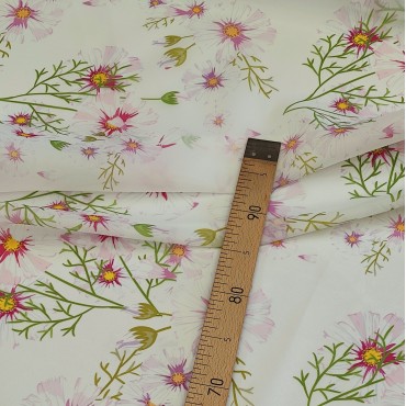 Органза матовая Виола с цветочным принтом