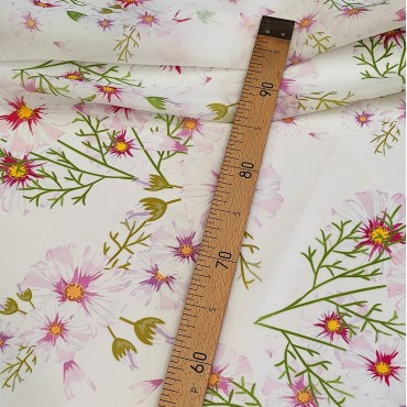 Органза матовая Виола с цветочным принтом