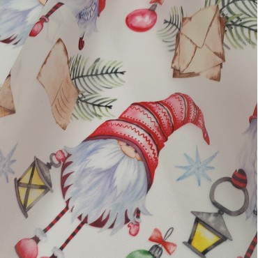 Органза матовая Виола с рождественскими гномами