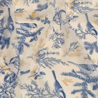 Органза матовая Виола с птичками на ветках