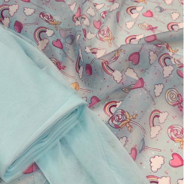 Органза матовая Виола с яркими леденцами