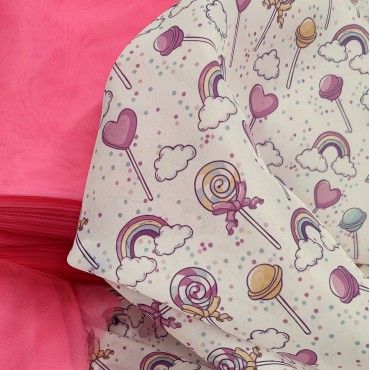 Органза матовая Виола с леденцами