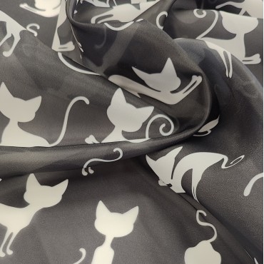 Органза матовая Виола с кошечками