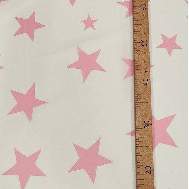 Органза матовая Виола с розовыми звездами
