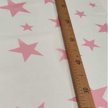 Органза матовая Виола с розовыми звездами