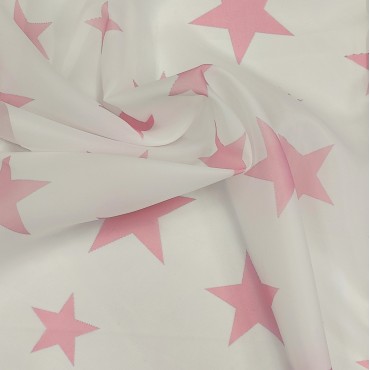Органза матовая Виола с розовыми звездами
