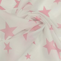 Органза матовая Виола с розовыми звездами