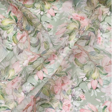 Органза матовая Виола с красивыми Розами