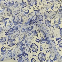 Органза матовая Виола с принтом Гжель