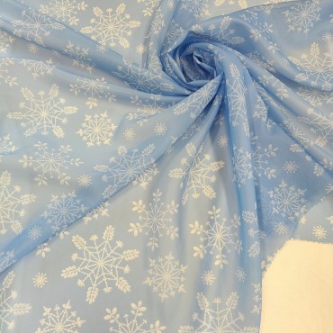 Органза матовая Виола с снежинками