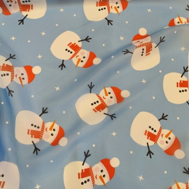 Органза матовая Виола с снеговичками